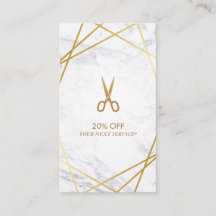 Gold Scissors Marble Haarstylist Discount Verticaa