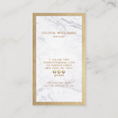 Gold Scissors Marble Haarstylist Discount Verticaa Visitekaartje (Achterkant)