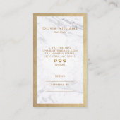 Gold Scissors Marble Haarstylist Referral Verticaa Visitekaartje (Achterkant)