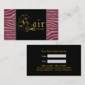 Gold Scissors Script Hair Stylist Appointment #10 Afsprakenkaartje (Voorkant / Achterkant)