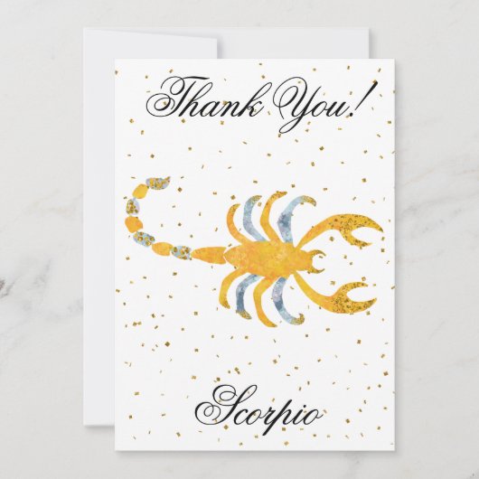 Gold Scorpio 1st Birthday & Big Photo Hartelijk da Bedankkaart (Voorkant)