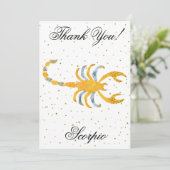Gold Scorpio 1st Birthday & Big Photo Hartelijk da Bedankkaart (Staand voorkant)