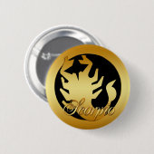 GOLD SCORPIO ZODIAC SIGN RONDE BUTTON 5,7 CM (Voorkant /achterkant)