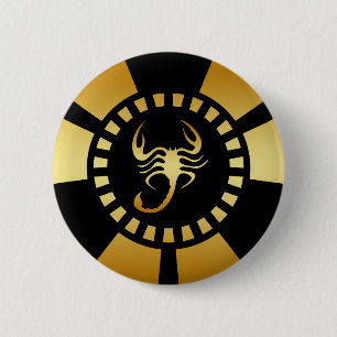 GOLD SCORPION POKER CHIP RONDE BUTTON 5,7 CM