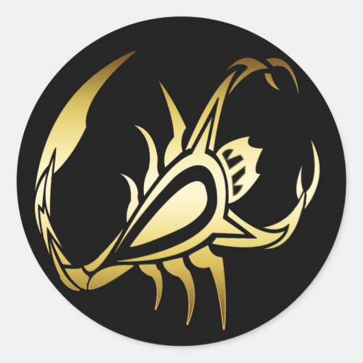 GOLD SCORPION RONDE STICKER (Voorkant)