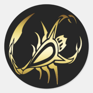 GOLD SCORPION RONDE STICKER