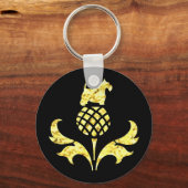 Gold Scottie Thistle Personaliseren Sleutelhanger (Voorkant)