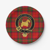 Gold Scottish Terrier Clan Crest Pset Papieren Bordje (Voorkant)