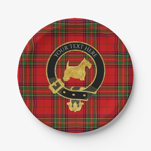 Gold Scottish Terrier Clan Crest Pset Papieren Bordje (Voorkant)