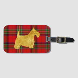 Gold Scottish Terrier op pad Bagagelabel