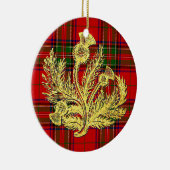 Gold Scottish Thistle op Play Keramisch Ornament (Rechts)