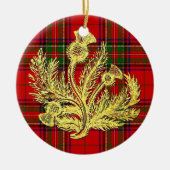 Gold Scottish Thistle op Play Keramisch Ornament (Voorkant)