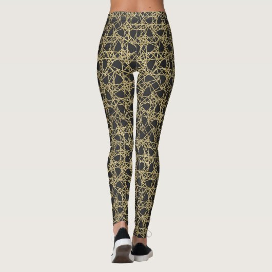 Gold Scratch Golden Modern Glamour Unique Chic Leggings (Achterkant)
