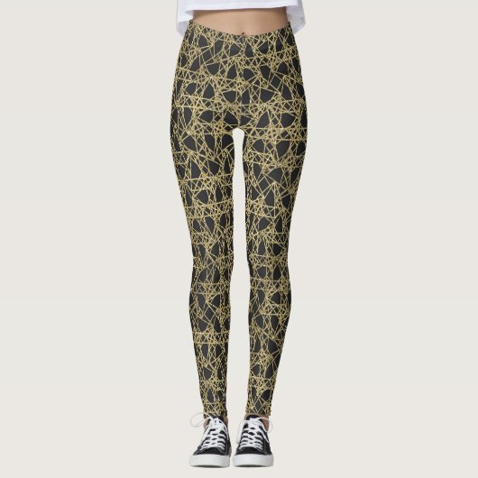 Gold Scratch Golden Modern Glamour Unique Chic Leggings (Voorkant)