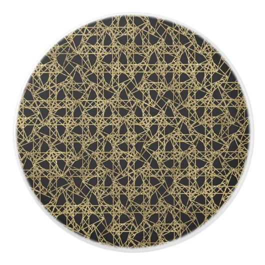 Gold Scratch Golden Modern Glamour Unique Elegant Keramische Knop (Voorkant)