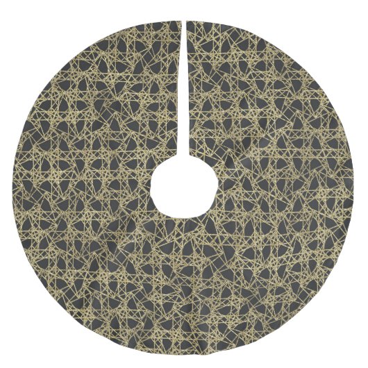 Gold Scratch Golden Modern Glamour Unique Elegant Kerstboom Rok (Voorkant)