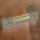 Gold Scratch Golden Modern Glamour Unique Elegant Naambordje (Zijkant)