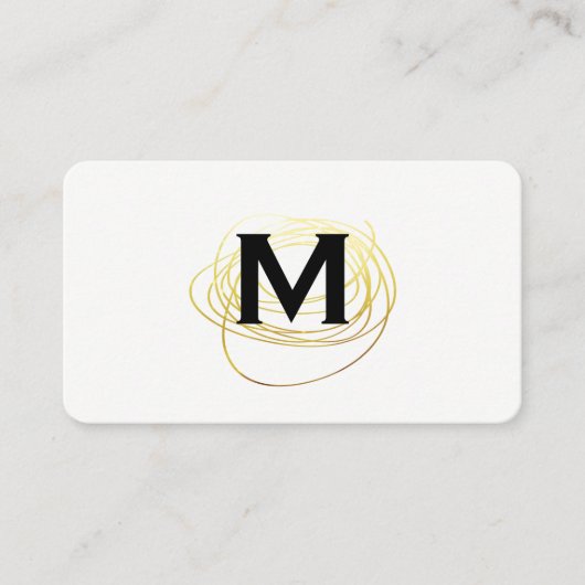 Gold Scribble / Monogram Visitekaartje (Voorkant)