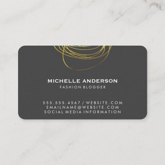 Gold Scribble / Monogram Visitekaartje (Achterkant)