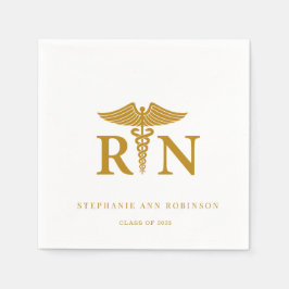 Gold Script 2025 Nurse Graduation Party Servet