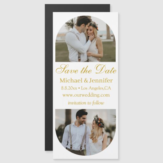 Gold Script 2 Arch foto's Sla de datummagneet op (Voorkant / Achterkant)