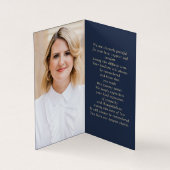 Gold Script 2 Photo Blue Memorial Folder Kaart (Binnen)