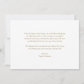 Gold Script 3 Photo Collage Wedding Bedankkaart (Achterkant)