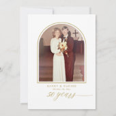 Gold Script 50th Wedding Anniversary Party Kaart (Achterkant)