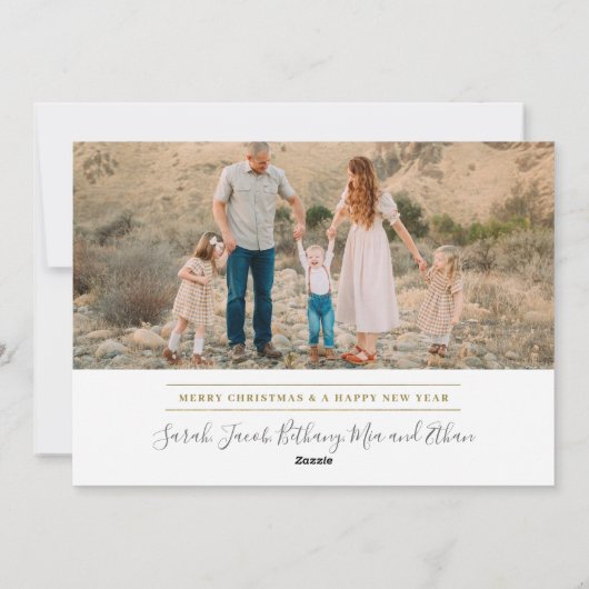 Gold Script 5-fotografie, kerstflatje Feestdagenkaart (Achterkant)