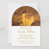 Gold Script 5 foto's Collage Afstuderen Party Arch Kaart (Achterkant)