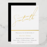 Gold Script 60th Birthday Party Golden Folie Uitnodiging<br><div class="desc">Gold Script 60th Birthday Party Golden Folie Invitation Bekijk andere uitnodigingen in onze niche en nestwinkel</div>