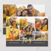 Gold Script 6-fotoserie kerstfeestdag Feestdagenkaart (Voorkant / Achterkant)