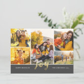 Gold Script 6-fotoserie kerstfeestdag Feestdagenkaart (Staand voorkant)