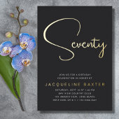 Gold Script 70e verjaardag Folie Uitnodiging