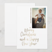 Gold Script Aangepaste kerstfeestkaart voor foto's Feestdagenkaart (Voorkant / Achterkant)