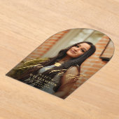 Gold script acryl foto afstuderen aankondiging (Laagn)