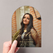 Gold script acryl foto afstuderen aankondiging (Insitu (Draagbaar))