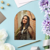 Gold script acryl foto afstuderen aankondiging (Insitu (Huwelijk))