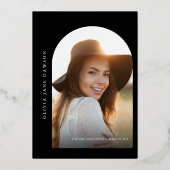 Gold Script Afstuderen Folie Folie Uitnodiging (Voorkant)