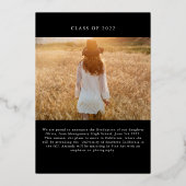 Gold Script Afstuderen Folie Folie Uitnodiging (Achterkant)