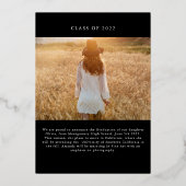 Gold Script Afstuderen Folie Uitnodiging (Achterkant)