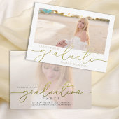 Gold Script Afstuderen Foto Elegant Aangepast Kaart
