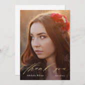 Gold Script-Afstuderen - Hartelijk dank met foto Bedankkaart (Voorkant / Achterkant)