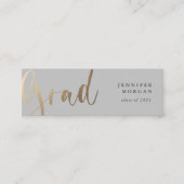 Gold Script afstuderen naamkaart Mini Visitekaartje (Voorkant)