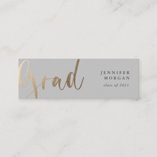 Gold Script afstuderen naamkaart Mini Visitekaartje (Voorkant)