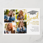 Gold Script Afstuderen Photo Collage Sjabloon (Voorkant)