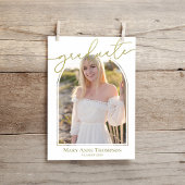 Gold Script Afstuderen Photo Party Kaart