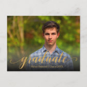 Gold Script Afstuderen SLA DE DATUM OP Briefkaart (Voorkant)