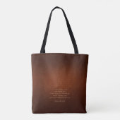 Gold Script Aged Leather Look Bible Study Tote Bag (Achterkant)
