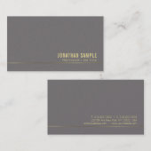 Gold Script artistiek ontwerp Modern Plain Luxe Visitekaartje (Voorkant / Achterkant)